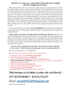 MRTEST 6.7.3S full crack  Phần mềm chấm thi trắc nghiệm chuyên nghiệp, dễ sử dụng